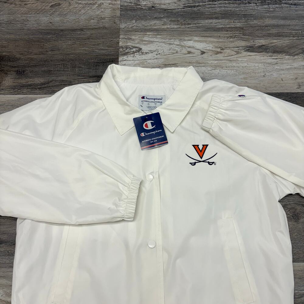 NWT Champion NCAA Virginia Cavaliers White Womens M Windbreaker Coaches Jacket